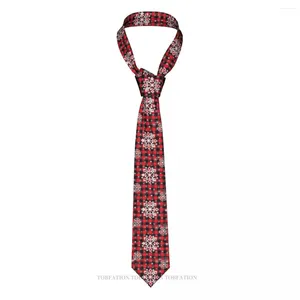 Bow Ties Noel ekose kar tanesi kırmızı siyah beyaz baskı rahat unisex boyun kravat gömlek dekorasyon dar çizgili ince kravat