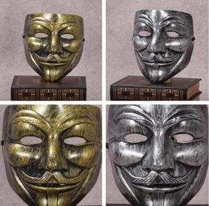 Máscaras de festa retrô V para máscaras de vingança Anônimo Guy Fawkes Fancy Dress Adulto Traje Acessório Festa Cosplay Masks3167037