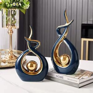 Home Decor Modern Abstract Art Ceramic Statue Table Decorations for Dining Room Living Room Office Centerpiece