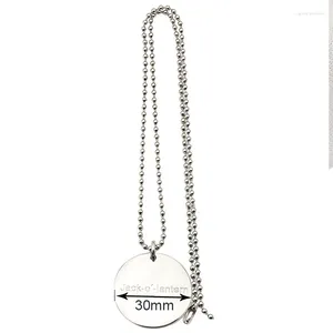 Pendant Necklaces Stainless Steel Engrave Name Circle Necklace For Women Custom Logo Letter Picture Round Wedding Jewelry Gift