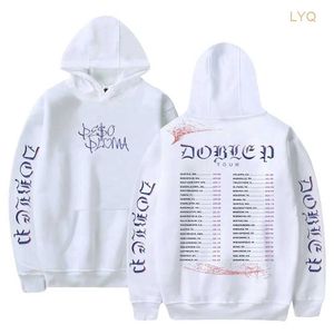 Men's Hoodies Sweatshirts Peso Pluma Spider Hoodie 2023 Doble P Tour Fashion Long Sleeve Streetwear Women Men Hooded Sweatshirt Hip Hop Clothes NAZA