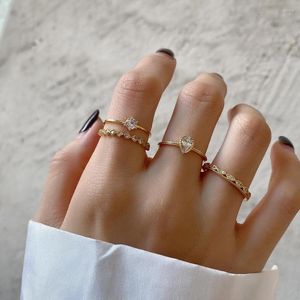 Cluster Rings Amaiyllis 925 Sterling Silver Minimalist Open Ring Love Heart Kvinnlig Fashion Twist pekfinger Handemerad gåva