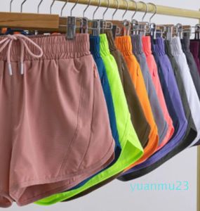 Lu Womens Sports Shorts Women Faking2回の滑り止め薄切れたクイック乾燥式屋外レクリエーションランニングヨガパンツショートスタイルルレモン