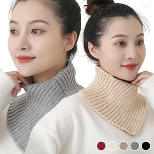 Schals 1pc Winter Warm Solide Strick Gefälschte Kragen Halstuch Für Frauen Mode Abnehmbare Winddicht Rollkragen Weibliche Schal Zubehör