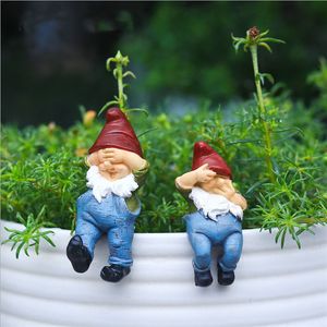 Bahçe Dekorasyonları 6 PCS Reçine Cüce Cüceler Süsleri Komik Yaramaz Figür Heykeli Mini Peri Peyzaj Bahçesi Çim Çim Flowerpot Dekorasyon 230422