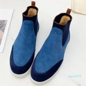 Sapatos masculinos de grife bota de tornozelo estilo elegante botas de lã