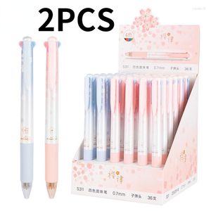 Press-Type 4-Color Ballpoint Pen Signature Office Stationery Student Account Test