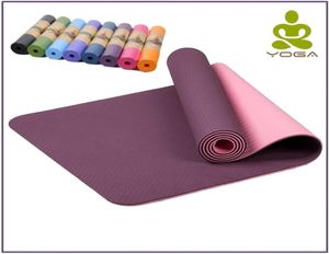 6 мм TPE Нескользящие коврики для йоги для фитнеса Безвкусный брендовый коврик для пилатеса 8 цветов Спортивные коврики для упражнений в тренажерном зале Подушечки с сумкой для йоги Ремень для йоги 203385474
