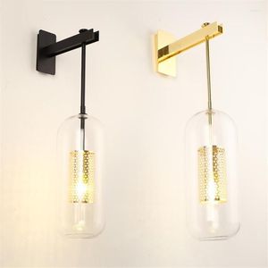 Wall Lamps Modern Luxury Glass Lamp Lights Black/Gold Living Room Bedroom Bedside Indoor Lighting Fixtures Decoration Avize