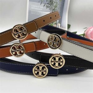 32% OFF Designer New Women's leather thin Korean letter smooth buckle perforated belt Jeans Belt Decoration hundred match dress