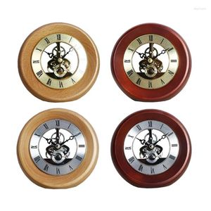 Orologi da Tavolo Orologio da Parete Vintage Design Elegante Ingranaggio Rotante Interno a Vista Rotondo P15F