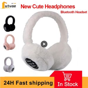 Ear muffs inverno ao ar livre fones de ouvido sem fio quente bonito para homens mulheres música pelúcia usb 2023 presente da menina 231123