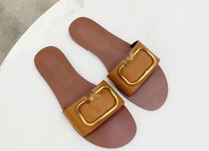 Tasarımcı Kadın Sandaletler V İmza Terlik Şeffaf Sandalet Tahıl Cowhide Düz Ayakkabı Yaz Plajı Günlük Terlik Plus