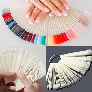 False Nails Tips Nature Clear Full Cover Fake Art Round Practice Fan All For Manicure UV Gel Polish Display Tools 230422