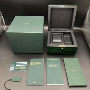 2023 Nyaste Original Green Woody Watch Boxes APBOX-häften Klockor Skriv ut anpassat kort Modell Serienummer Rätt papper