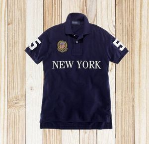 ニューヨーク短袖ポロスシャツメンズTシャツシティバージョン100％コットン刺繍メンズS-5XL