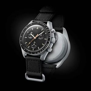 Спортивные цифровые кварцевые часы унисекс Mercury Moon Sun Series Planet Watch Полнофункциональные мировое время Био-керамический безель Все руки в рабочем состоянии