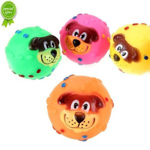 New Squeaky Toys Dog Ball Rubber Chew Toy Interactive Pet Dog Face Sound Squeaker Puppy Dog Toys Dog Items Dog Accessories