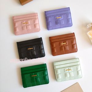 Wallet Quilted Leather Card Case Bag Gold-plated Fashion Letter Calfskin Leather Cards Slot Coin Purse Mini Clutch Bags Handbags