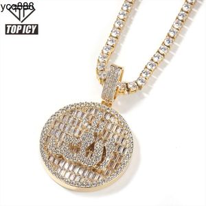 Hip Hop Circle Arabic Muslim Islam Symbol Pendant Necklaces Iced Out Allah Name Pendant Necklaces with Cz Diamonds