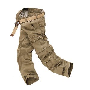 Calças masculinas Moda Calça Militar de Cargo Men solto calças táticas folgadas outdoor Casual Cotton Cargo Pants Men Pockets Big Tamanho 230422