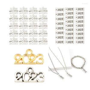 Charms 20/50 PCS Год № Харм Попальный 2023 Окрашенные в форме украшения сплавных сплавов для юбилейных ювелирных украшений