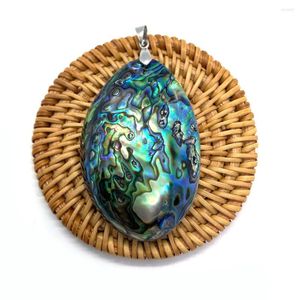Colares pendentes de casca de abalone natural pingentes de jóias oval de moda