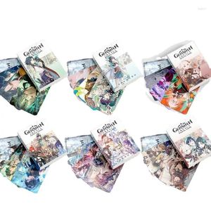 Tian Guan Ci Fu xiao Zhan Genshin Impact 50 Sheets Laser Cards Anime Bookmark School Supplies Hu Tao For Bookmarks  Book Marks