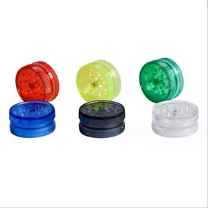 Smoking Pipes Manual portable 30mm2 layer plastic cigarette grinder Candy color mini tobacco cigarette grinder