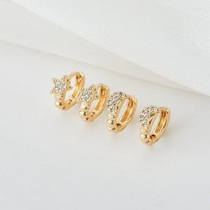 Серьги обруча 10pairs/lot Moon Star для женщин золотой цвет медный цирконий хрустальный ювелирный ювелир