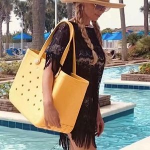 Borse da spiaggia Bogg di alta qualità da donna di design di lusso Borsa a tracolla borsa da viaggio cestino weekender moda plastica da viaggio borsa estiva a tracolla tramonto