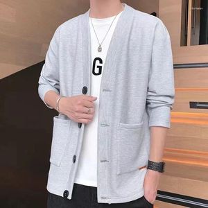 Men's Jackets Spring Autumn Winter Fashion Man Solid Casual Button Cardigan Jacket Loose Waffle Warm Sweater Cool Boys Soft