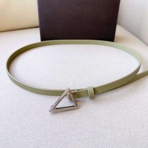 317 Buckle Triangle Women Geometric Pin Milk Nail Classic Calfskin Top Designer Belt Width 1.3cm Fashion Hundred with Dress Sma