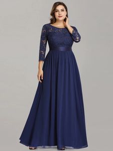Sukienki imprezowe wieczorne w rozmiarze Druhna druhna 2023 zawsze ładna z długim koronkowym rękawem eleganckim dla kobiet EP07412 230422