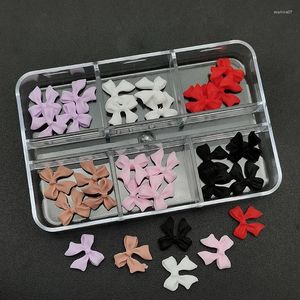 Nail Art Decorations 30 White Ribbon Resin Bow Charm Parts 3D Rhinestone Decoration Accessories Supplies For DIY Korean Manicure Design