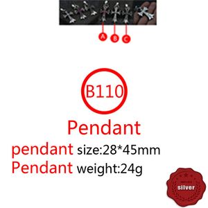 B110 S925 Sterling Silver Pendant Fashioned Fashion Simple Creative Diamond Diamond inlaid Cross Flower Letter Net Red Hip Hop Punk Jewelry Lover Gift Style New