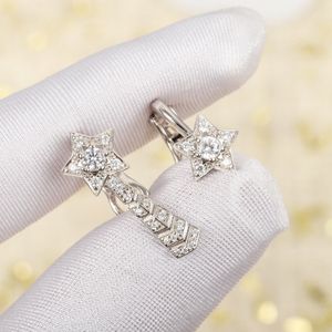 S925 silver Luxury quality charm stud earring with diamond and star shape in silver plated Have stamp box PS4942A