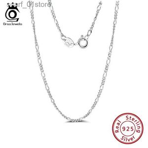 Hänghalsband orsa juveler italienska diamantskuren 1,7 mm figaro länkkedja 925 sterling silver halsband 40 45 50 cm längd kedja halsband sc27-pl231123