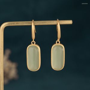 Серьги с грибами Vintage Simple Design Green Имитация нефрита для женщин, пронзительные ювелирные изделия для ушей китайская женская повесанка