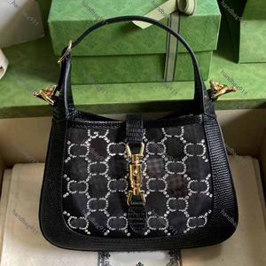 10A Saco de Qualidade Top Tier Diamond 1961 Crystal Lizard Skin Grain Transparente Shoulder Bag Mini Purse Designer Bags Lady Handbags