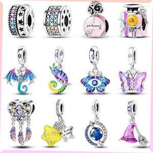 Loose Gemstones 925 Sterling Silver Fantasy Flying Dragon Mystic Butterfly Charm Bead Pendant For Original Bracelet DIY Jewelry Gift