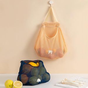 Storage Bags 1 Pc Hanging Fruit And Vegetable Garlic Onion Organizer Mesh Net Reusable Hollowed Out Breathable