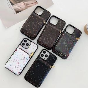 Piękny iPhone Phone Case 15 14 13 Pro Max Skórzany gniazdo karty Lu Wysoka jakość 18 17 16 15 15pro 13pro 12pro 11pro 12 11 x x