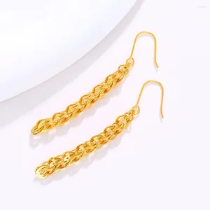 dangle earrings韓国の長い女性のための贅沢24kゴールドカラーウェディングジュエリーアクセサア