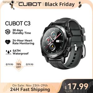 Zegarek Cubot C3 Smartwatch Sport Tętno monitor snu 5ATM Waterproof Touch Fitness Tracker inteligentny zegarek dla mężczyzn kobiety Android IOSQ231123