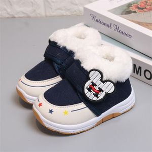 Baby toddler shoes cotton shoes non-slip soft-soled snow boots for men and women in autumn and winter plus velvet warm baby shoes