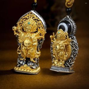 Anhänger Halsketten QN Silber Farbe 2023 Six Eyed Celestial Bead Buddha Tibet Transit Herren- und Damenschmuck