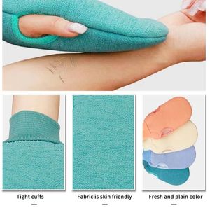 Luvas esfoliantes para costas, luvas de massagem facial para pele morta, duráveis, multicoloridas, toalhas de limpeza profunda para chuveiro