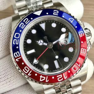 Luxury Mens Watch Designer Watches High Quality Fashion Ceramic Bezel Mechanical rostfritt stål Automatisk rörelse tittar på Självvind Jubilee GMT-armbandsur