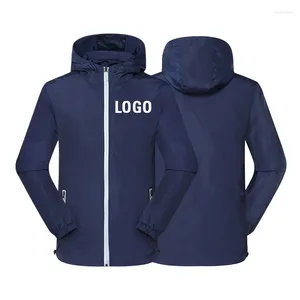 Women's Jackets 2023 Wholesale Fashion Custom Polyester Unisex Oversized Hooded Windbreaker Running Rain Reflective Jacket With Zip